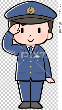 警察官の男の子のイラスト素材