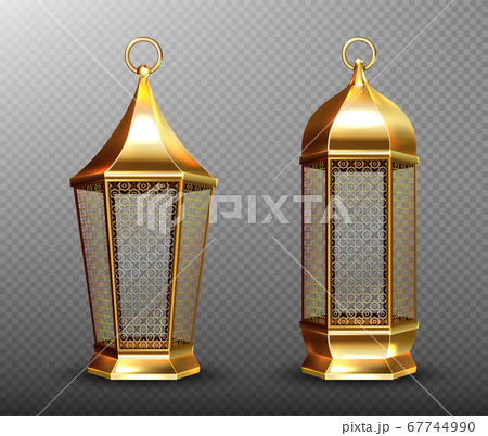 Arabic lamps, gold arab lanterns with ornament 67744990