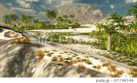 Beautiful natural background -African oasis 3d rendering 67746544