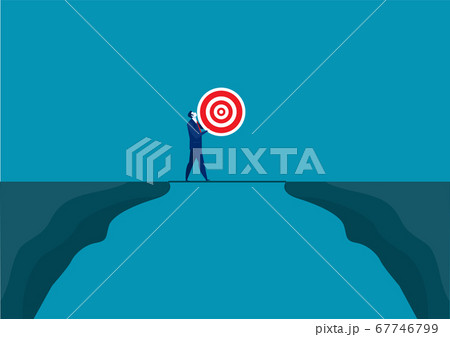 businessman holding target dollar cross the mountain. vector businessman holding target dollar cross the mountain. vector 67746799