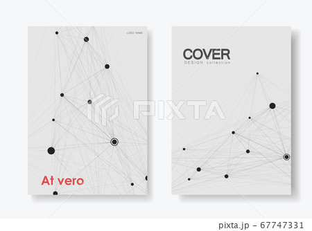 Vector abstract 2 brochures with molecules of black color on white background Vector abstract 2 brochures with molecules of black color on white background 67747331