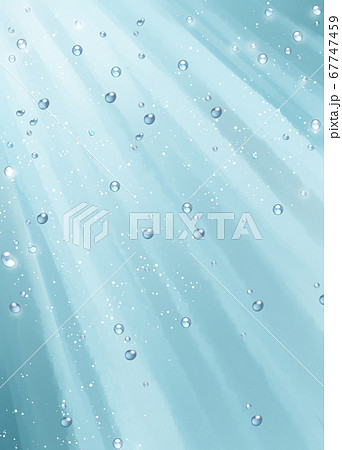 光射す水中の背景（ブルー） 67747459