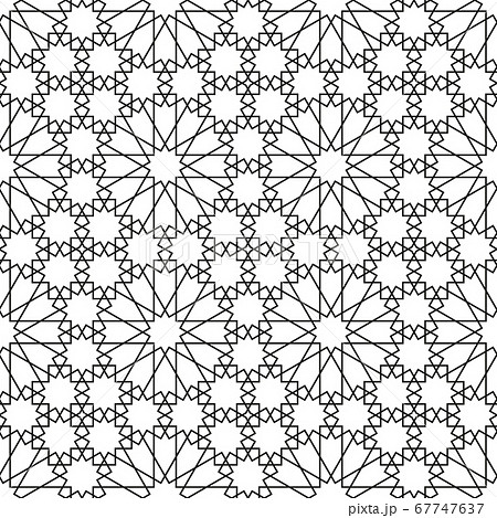 Seamless arabic geometric ornament in black and 67747637