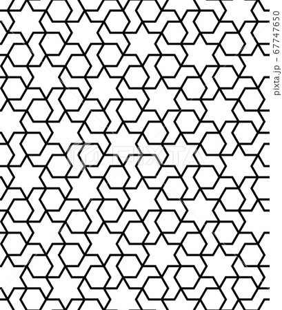 Seamless arabic geometric ornament in black and Seamless arabic geometric ornament in black and 67747650