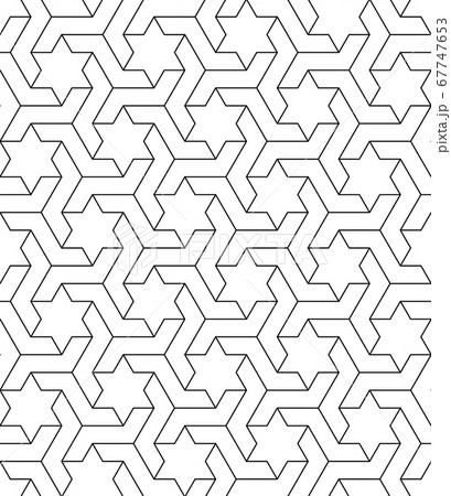 Seamless arabic geometric ornament in black and Seamless arabic geometric ornament in black and 67747653