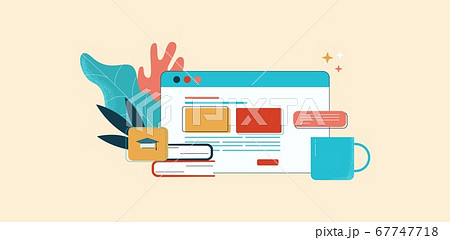 Courses online illustration. Learning web based at distance electronic technologies communication knowledge. 67747718