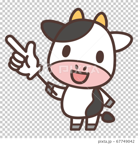 Cow character with an indicator stick 67749042