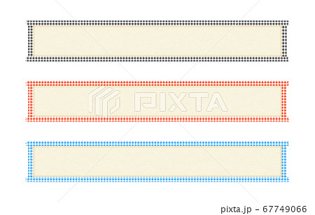 チェックリボン枠のテロップベース 3色セットのイラスト素材