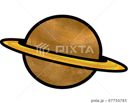 太陽系の惑星のイラスト 土星のイラスト素材