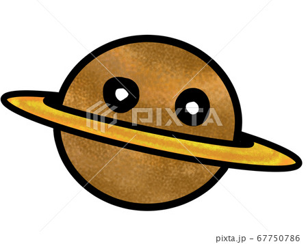 太陽系の惑星のイラスト 土星のイラスト素材