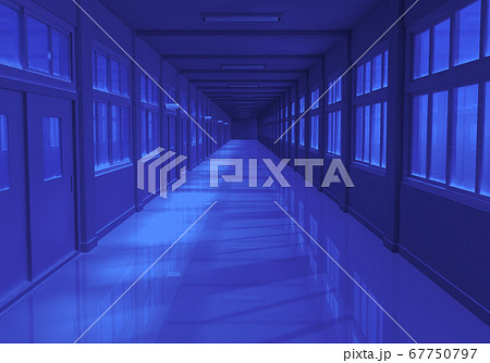 学校 廊下のイラスト素材