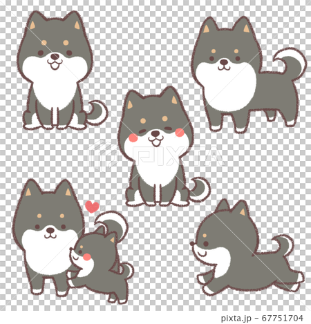 黒柴犬セット 67751704