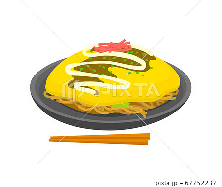 オムそばのイラスト 67752237