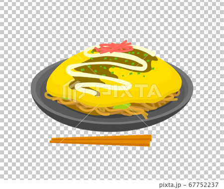 オムそばのイラスト 67752237