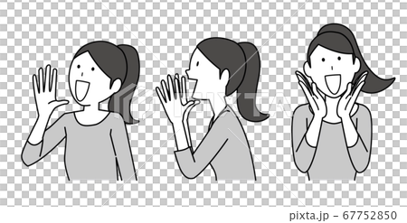 A woman who speaks out Illustration monochrome 67752850