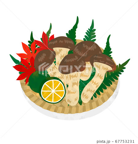 秋の味覚 松茸イラスト素材のイラスト素材