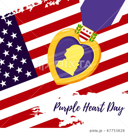Vector template card Purple Heart Day Vector template card Purple Heart Day 67753626