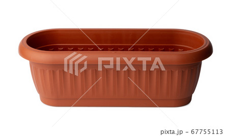 New plastic flower pot isolated on white 67755113