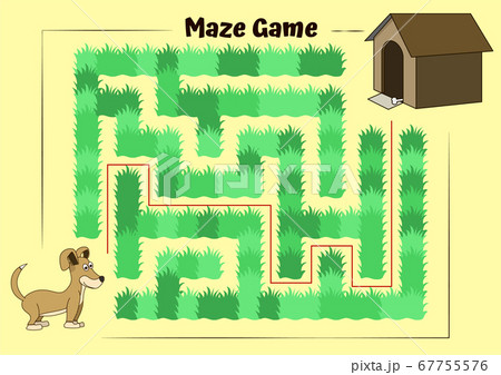 Dog and doghouse Maze. Educational game for Dog and doghouse Maze. Educational game for 67755576