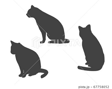 猫 シルエット お座りのイラスト素材 67758052 Pixta