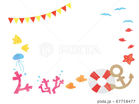 海の生き物フレーム 67758477