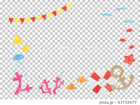 海の生き物フレーム 67758477