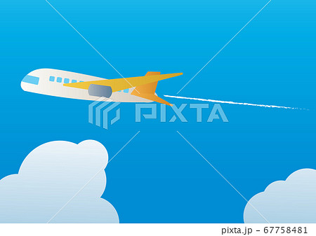 夏の入道雲と飛行機 67758481