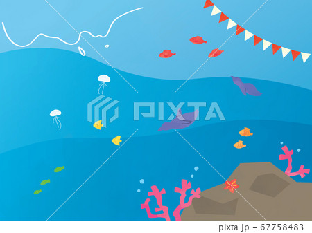 海中の生き物イラストセット 海中の生き物イラストセット 67758483