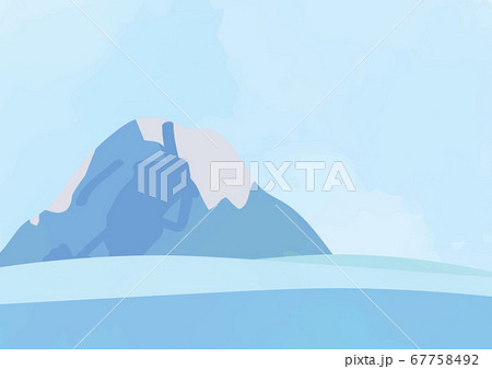 雪山の背景イラストのイラスト素材