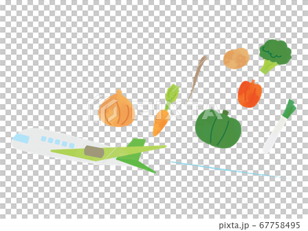 Illustration of an airplane carrying vegetables exported Illustration of an airplane carrying vegetables exported 67758495
