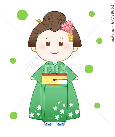 着物を着た女性　民族衣装 背景あり 67759663
