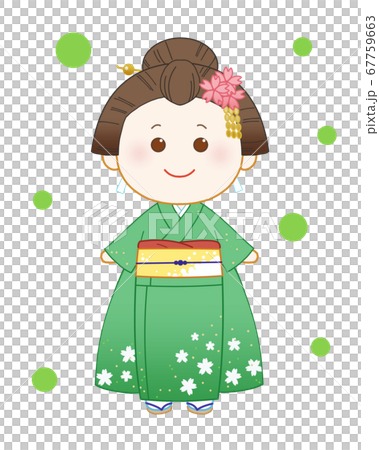 着物を着た女性　民族衣装 背景あり 67759663