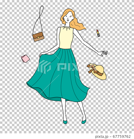 おしゃれする女性 67759762