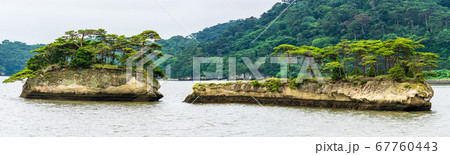 日本三景松島の風景 双子島(鯨島・亀島) 宮城県松島町 日本三景松島の風景 双子島(鯨島・亀島) 宮城県松島町 67760443