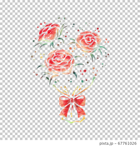 Bouquet of red roses tied with a red ribbon - Stock Illustration ...