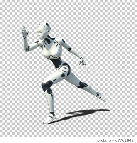 AIロボット　女性型アンドロイド　perming3DCG イラスト素材 67761948