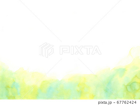 Frame of green abstract watercolor hand painting on white background. 67762424