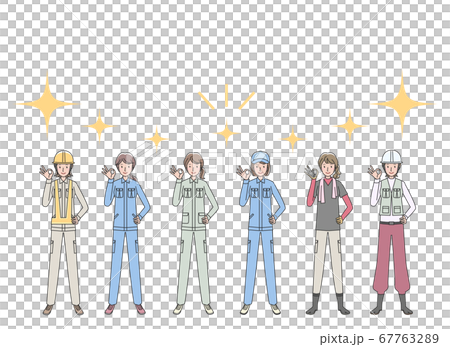 okサインをする女性作業員　いろいろ 67763289