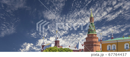 View of the Kremlin on a cloud background, Moscow, Russia--the most popular view of Moscow 67764437