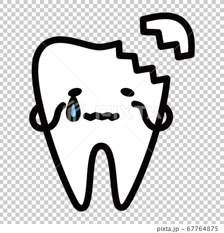 歯 キャラクター デンタル Dental 欠けるのイラスト素材