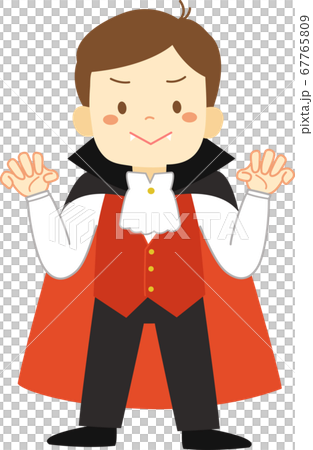 Series of children in Halloween costumes (vampire, boy, no outline) 67765809