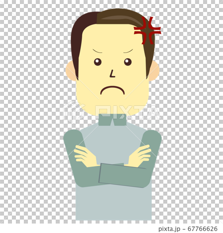 雙臂交叉的憤怒的人 67766626