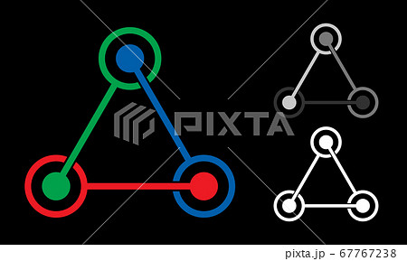 triangle shape with circles. team or biology 67767238