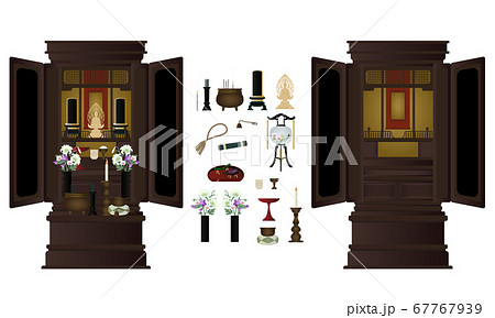 仏壇のベクターイラストセット 仏壇のベクターイラストセット 67767939