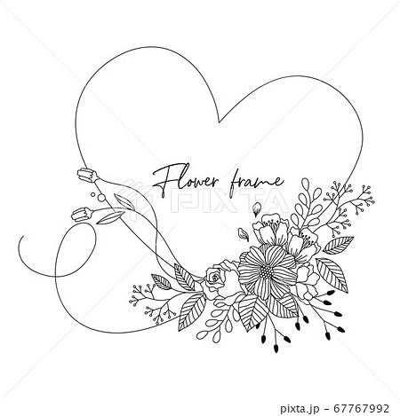 Vector Illustration Of Heart And Flower Analog Stock Illustration