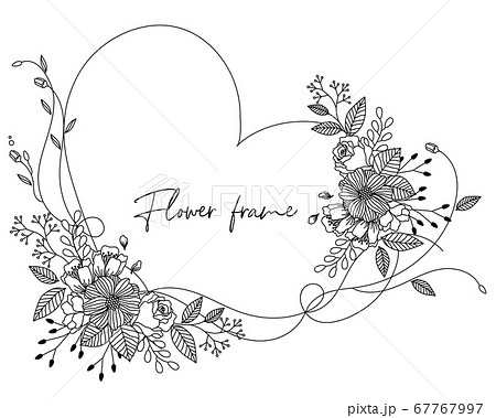 Vector Illustration Of Heart And Flower Analog Stock Illustration