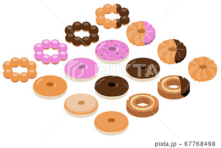 Isometric Illustration Of Various Donuts Stock Illustration