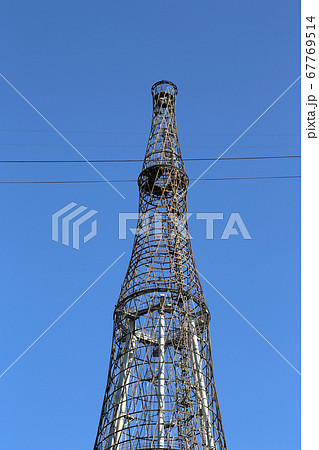 Shukhov radio tower or Shabolovka tower in Moscow, Russia Shukhov radio tower or Shabolovka tower in Moscow, Russia 67769514