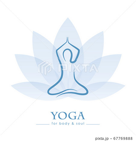 drawing yoga person sitting in a lotus pose meditation 67769888