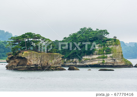 日本三景松島の風景 松島湾に浮かぶ島 宮城県 日本三景松島の風景 松島湾に浮かぶ島 宮城県 67770416